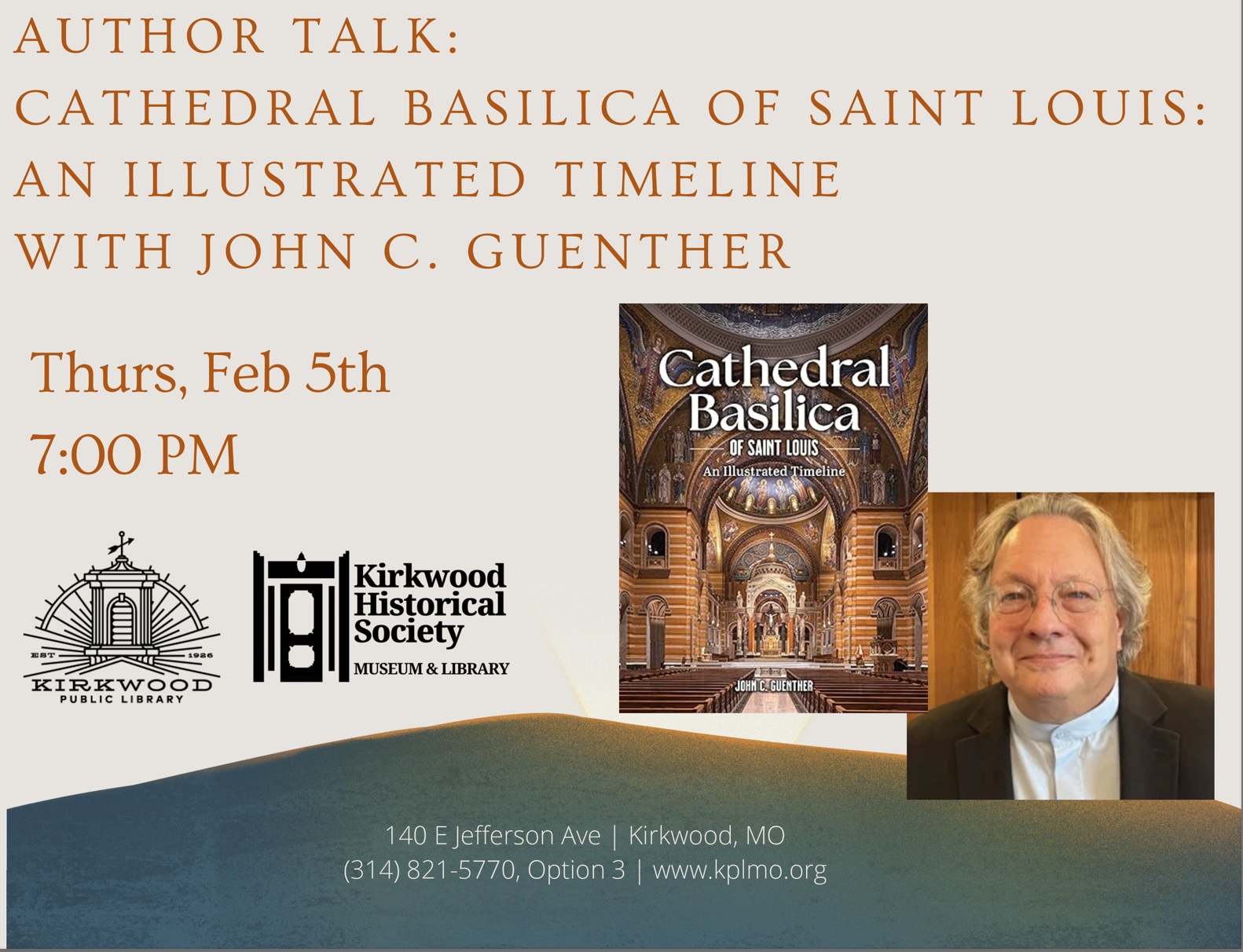 Join us at the Kirkwood Public Library to listen to renowned architect and historian John Guenther.